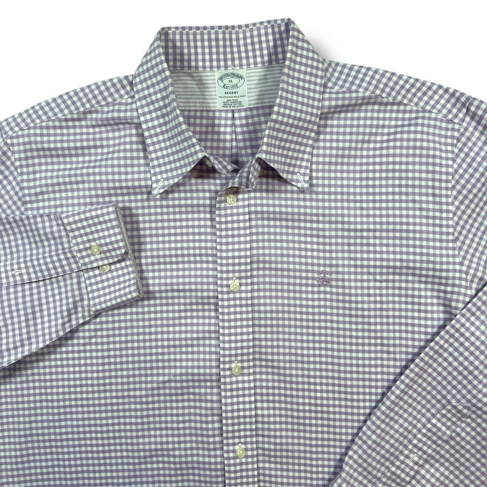 Brooks Brothers Regent Fit Gingham Button Down Shirt XLarge XL Men's Long Sleeve